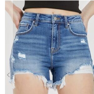 Risen High Rise Distressed Denim Shorts size 2XL